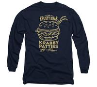 Spongebob Squarepants The Krusty Krab Shock Mono Unisex Adult Longsleeve T Shirt, Navy, X-Large