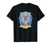 SPONGEBOB SQUAREPANTS Unisex-Adults Kids Classic Fit Short Sleeve Black Cotton T-Shirt with Handsome Squidward Tarot Card Portrait