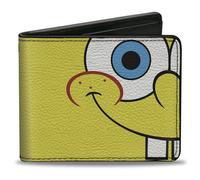 SpongeBob SquarePants Wallet, Bifold, SpongeBob SquarePants Face and Tie Character Close Up Blocks, Vegan Leather, 4.0" x 3.5", Casual