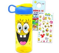 SpongeBob SquarePants Water Bottle Bundle - SpongeBob School Supplies Set with 16.5 Oz SpongeBob Water Bottle, Stickers, More | SpongeBob Water Bottle for Kids, Boys, Girls