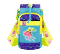 SpongeBob SquarePants Water Bottle Holder, Crossbody Sling Carrier Bag with Adjustable Shoulder Strap, 25 oz, Multi