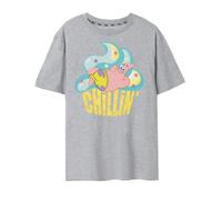 SpongeBob SquarePants Womens Grey Patrick Chillin Short Sleeved T-Shirt - Large