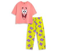 SpongeBob SquarePants Women's Patrick Short Sleeve Long Leg Pyjama Set | Pink | Officially Licensed Merch | Size: Medium Spongebob Squarepants Pink M