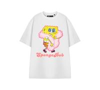 SpongeBob SquarePants Women's Short Sleeved T-Shirt | White | Size: Large Spongebob Squarepants White L
