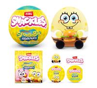 Snackles 5-inch Licensed Character SpongeBob Squarepants Plush by ZURU, Soft Doll and Cuddly Pillow Toy with Snack Accessory