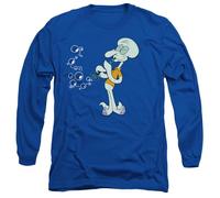 Spongebob Squidwards Clarinet Mens Long Sleeve T Shirt, Royal Blue, Medium