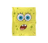 Spongebob Surprise Face Silky Touch Super Soft Throw Blanket 152 X 127 cm in White Spongebob White 152 X 127 cm