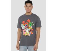 Spongebob The Whole Gang Unisex T-Shirt, Charcoal | Size: Large Spongebob Charcoal L