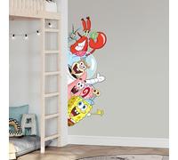 Spongebob Wall Sticker - Group Peeking and Waving Decal Wall Art (120cm Height x 40cm Width)