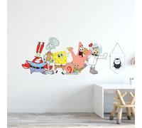 Spongebob Wall Sticker - Group Smiling Decal Wall Art (90cm Width x 40cm Height)