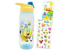 Spongebob Water Bottle Bundle - School Supplies Set with 20 Oz Drinking Cup, Stickers, More | Spongebob Reusable Water Bottle Set