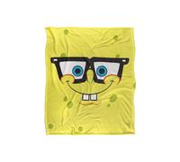 Spongebob Winking Face Silky Touch Super Soft Throw Blanket 152 X 127 cm in White Spongebob White 152 X 127 cm