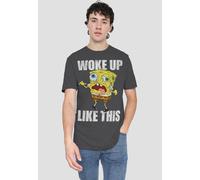 Spongebob Woke Up Like This Meme-Adult Heather, Black in Charcoal | Size: 3XL Spongebob Charcoal 3XL