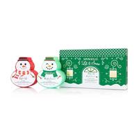 SPONGELLÉ Snowpeople Gift Set Body Wash Infused Buffers | Moisturising Body Wash & Soap Filled Sponges in One | Body Wash Soap Filled Exfoliating Sponge | 7+ Uses Each Buffer | Let It Snow