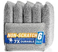 SPONGENATOR Kitchen Scrubbing Sponges - Heavy Duty Non-Scratch Scrubbing Cleaner Sponges in 1 Color - Multi-Surface Non-Metal Dish Scouring Scrubbers for Fast Cleaning. (6 Pack)