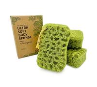 Spongentle Deep Cleansing Dual Texture Body Loofah Sponge, Vacuum Sealed, for Bath and Shower, for Gentle and Deep Exfoliation, Generous and Rich Lather, (Pack of 3)