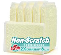 Sponges Kitchen Scrub Dish Sponge Scouring Pad, 6 Pads Cleaning Brush Dishwasher Soap Supplies, Dishwashing Dinnerware Towels Sink Pan Pot Cloth Rags Holder Bathroom Bathtub
