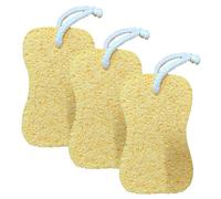 Sponges Natural - Non-scratch Cleaning Sponge - Scrubber 3 Piece Wood Pulp Cotton Dishwashing Scouring Pad for Removing Dirt Household Cleaning for Kitchen Bathroom Car Wash