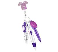 SPONGL Nurse Pen - Versatile Gift Set with Badge Holder, Highlighter, Highlighter, LED Keyring for Professional Use
