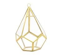 SPONGL Storage Stand, Five Sides Rhombus Glass Shelf, Geometric Succulent Terrarium, Suitable for Desk Decoration, Large Clear Moss Planter