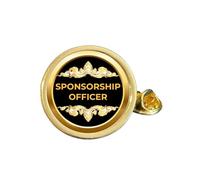 Sponsorship Officer (Committee) Gold Plated Domed Lapel Pin Badge