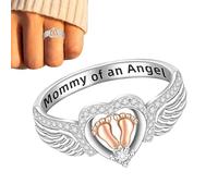 Spontaneous Abortion for Mothers - Zinc Alloy 54mm/62mm Elegant Angel Memorial for | Wing Design with Heart, Children's Feet Jewelry
