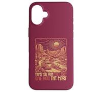 Spontaneous Unplanned Road Trip Adventure 70s Groovy Vintage Case for iPhone 16 Plus