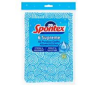 Spontex 6 Supreme All Purpose Cleaning Cloths | Strong & Absorbent | 30 x 50 cm