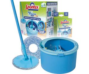 Spontex Aqua Revolution System X'tra Floor Mop and Bucket Set - Separates Cle