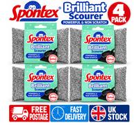 Spontex Brilliant Scourer Pad Silver Non-scratch Powerful & Non Scratch gw1.05