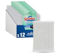 Spontex Brilliant Scourers Value Pack | Powerful, Non Scratch & Recommended by Tefal | 13 x 8.5 cm | 12 Count