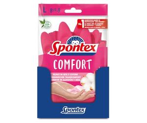 Spontex Comfort Household Gloves for Optimal Protection and Comfort, Size Large, 12 Pairs