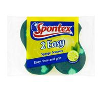 Spontex Easy Sponge Scourers (Pack Of 2) Green (One Size)