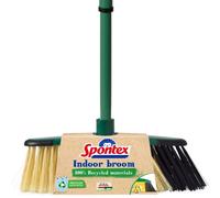 Spontex Eco Green Indoor Broom Made from 100% Recycled Materials with Telescopic Handle 2 Different Types of Bristles