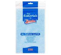 Spontex Essentials Cleaning Cloths (Pack of 10) in Blue Spontex Blue