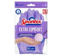 Spontex Extra Comfort Premium Household Gloves with Soft Textile Lining, Ideal for All Household Cleaning Works, Washable at 30°C, Size XL (9-9.5), 1 Pair, Purple, 100.0 g