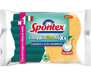 Spontex Fiber and Cellulose Abrasive Sponge, Foam, Yellow, 2 pezzi