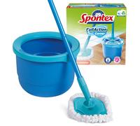 Spontex Full Action Corner System Spin Mop and Bucket Set | Reaches Tight Corners | Easy 360? Wringing & Rinsing System | Cleans Laminate, Wood & Tile
