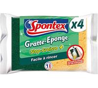 SPONTEX - Grease Stopper Sponge Scraper + - 4 Green Scouring Sponges Anti-Grease Protection