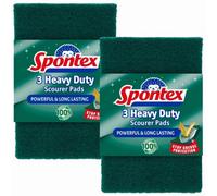 Spontex Heavy Duty Scourer Pads 3 Pack X 2