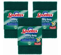 Spontex Heavy Duty Scourer Pads 3 Pack X 3