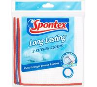 Spontex Long Lasting Microfibre Kitchen Cloths, Pack of 2 2 Count (Pack 1)