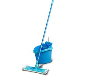 Spontex Magic Hook Flat Mop & Bucket Kit + 1 Refill - Practical Spin