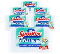 Spontex Non Scratch Washups Sponge Scourers - Pack of 6, Total 12