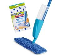 Spontex Quick Spray Duo Flat Spray Mop with Washable Microfibre Mop Head Pads | Cleans Laminate, Wood & Tile Flooring | No-Touch Reversible Head