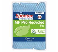 Spontex Recycled Microfibre Cloth MF Pro Blue Janitorial Cleaning Towel - 5 Pack