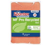 Spontex Recycled Microfibre Cloth MF Pro Red Janitorial Cleaning Towel - 5 Pack