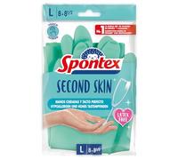 Spontex Second Skin Sensitive Nitrile Gloves With White Tea Extract Size L Turquoise