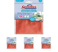 Spontex Special Glass-Cleans and Removes Makes Shine-2x More Effective Against Fingerprints, Orange, 1 Microfibre Spécial Vitres XXL (Pack of 4)