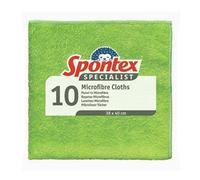 Spontex Specialist Microfibre Cloths Green (Pack of 10) 19700240